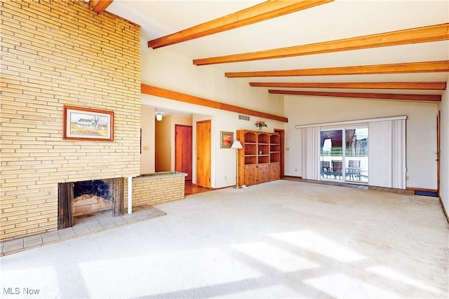 2455 Alexander Mnr E, Steubenville, OH 43952 - unfurnished living room featuring a fireplace and carpet floors