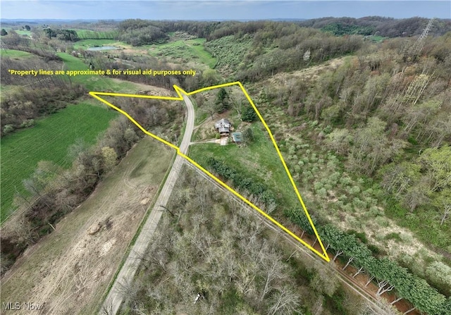 6456 Dover Zoar Rd NE, Dover, OH 44622 - aerial view of sparsely populated area with property parcel outlined