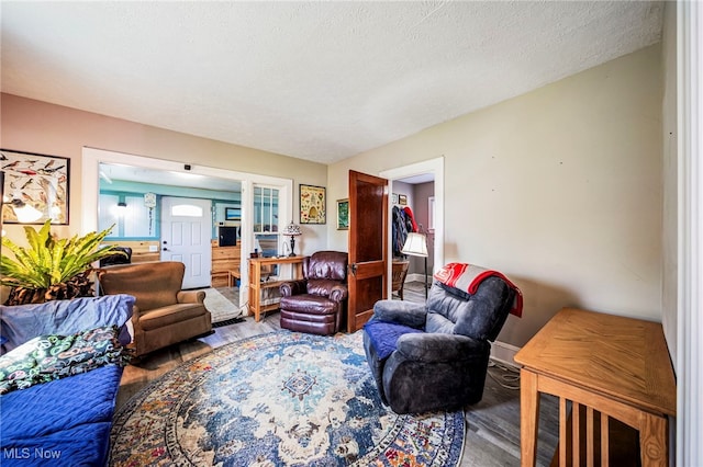 2226 W 13th St, Ashtabula, OH 44004 - living room with wood finished floors and a textured ceiling
