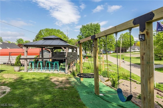 2229 41st St NW, Canton, OH 44709 - view of jungle gym with a gazebo and a yard