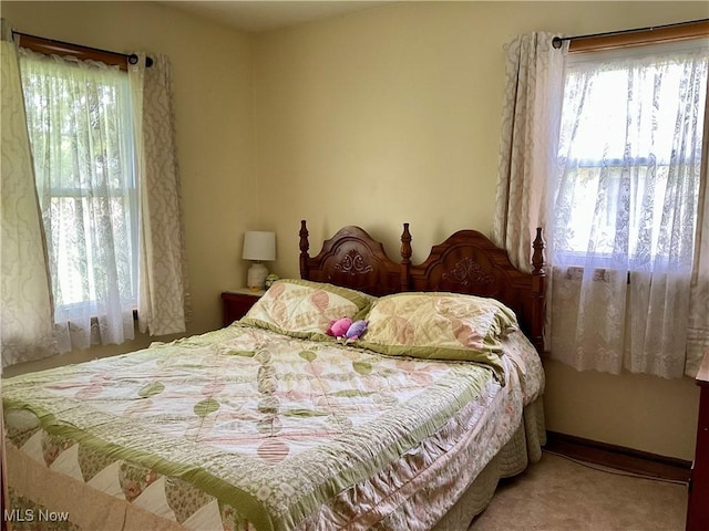 bedroom with multiple windows