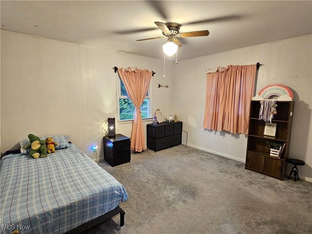 164 W High St, New Concord, OH 43762 - unfurnished bedroom with carpet floors and a ceiling fan