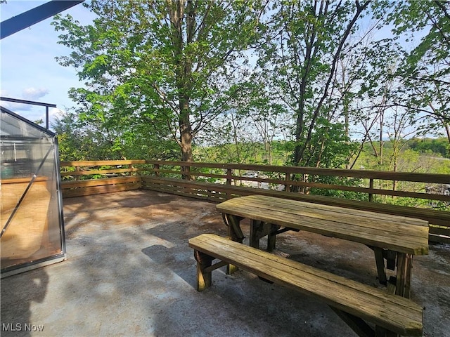 164 W High St, New Concord, OH 43762 - view of patio / terrace featuring an exterior structure