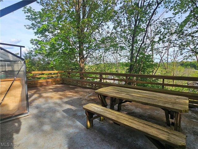 164 W High St, New Concord, OH 43762 - view of patio / terrace with a greenhouse