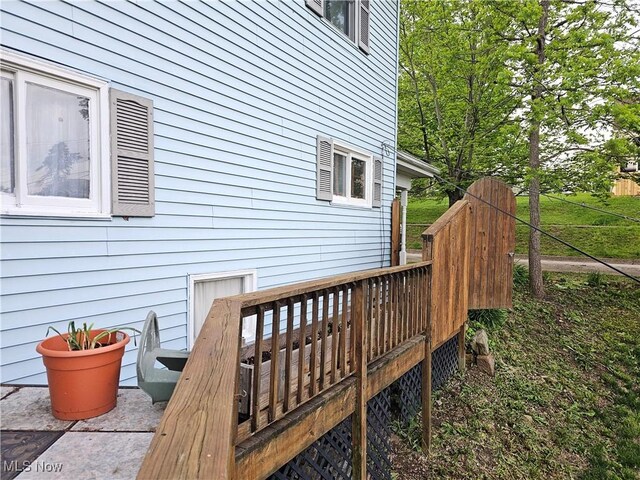 164 W High St, New Concord, OH 43762 - view of wooden deck