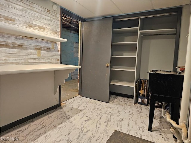 164 W High St, New Concord, OH 43762 - walk in closet with light marble finish flooring