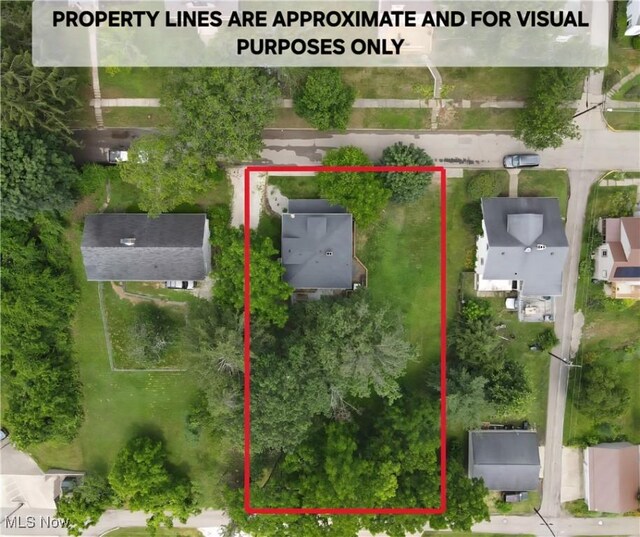 164 W High St, New Concord, OH 43762 - aerial overview of property's location with property parcel outlined