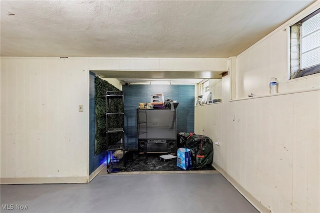 4414 W 171st St, Cleveland, OH 44135 - below grade area featuring baseboards and wood walls