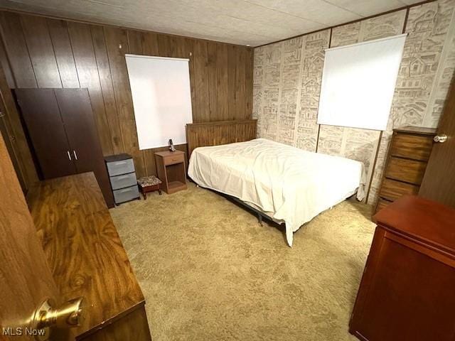 38722 State Route 518th Rd, Lisbon, OH 44432 - bedroom featuring carpet and wooden walls