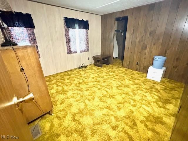 38722 State Route 518th Rd, Lisbon, OH 44432 - carpeted bedroom with wooden walls, a closet, and a spacious closet