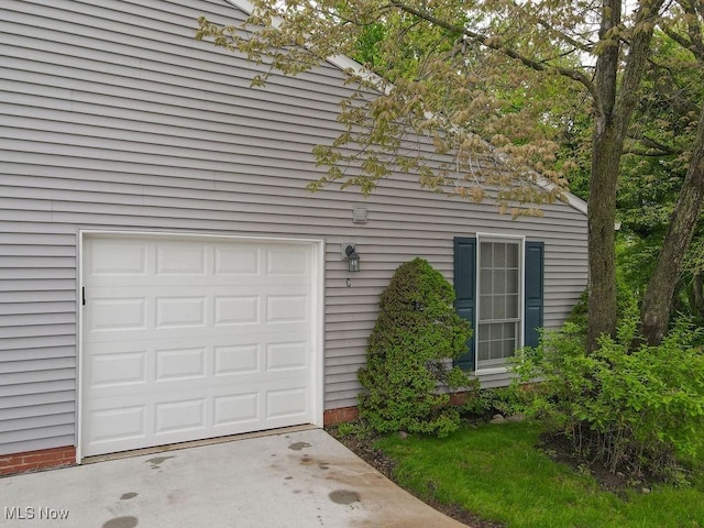 view of garage