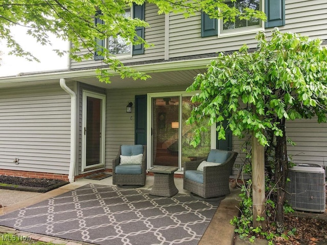 view of patio / terrace featuring central AC
