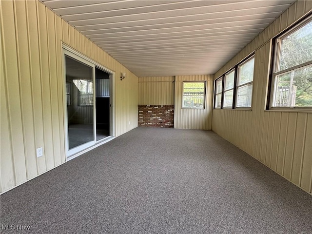 view of unfurnished sunroom
