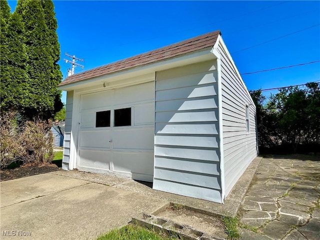 view of garage