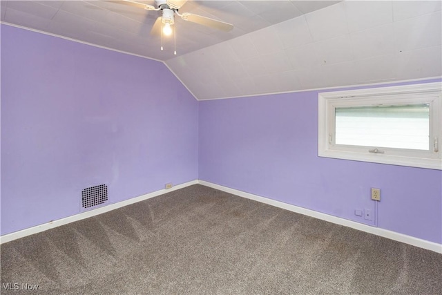 114 Mendel Ct, Elyria, OH 44035 - bonus room featuring carpet flooring, baseboards, a ceiling fan, and lofted ceiling