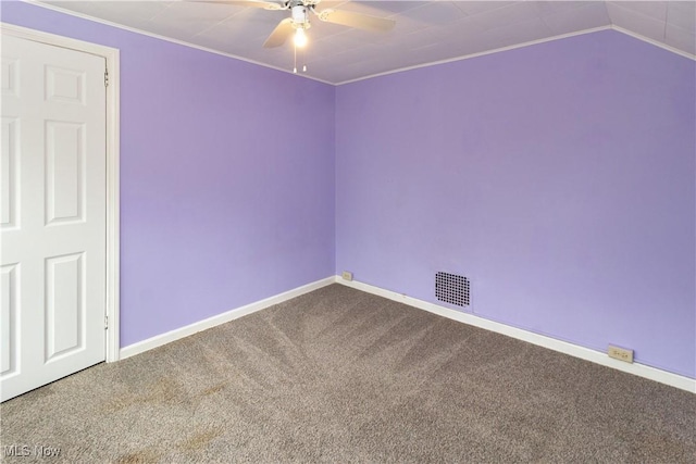 114 Mendel Ct, Elyria, OH 44035 - empty room with carpet flooring, ceiling fan, baseboards, and crown molding