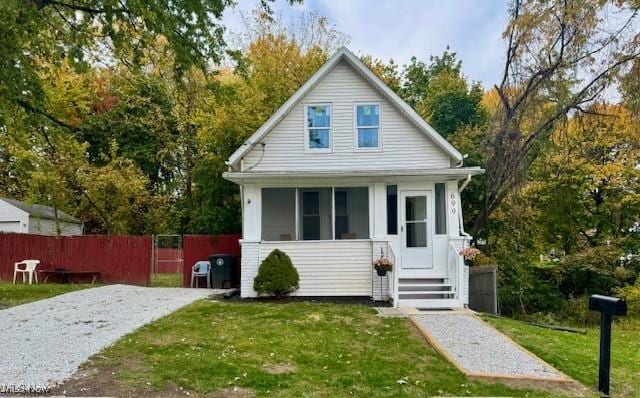 bungalow featuring covered porch