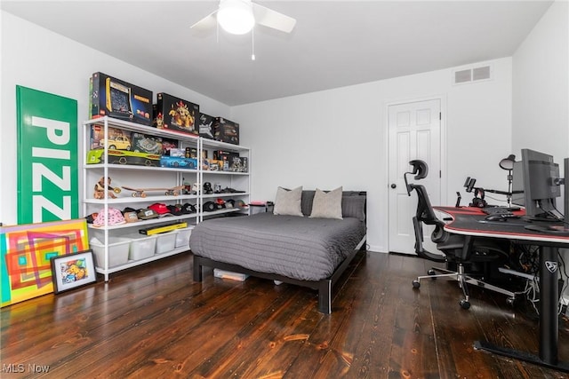 675 Wheatfield Dr, Aurora, OH 44202 - bedroom featuring hardwood / wood-style floors, a desk, and ceiling fan