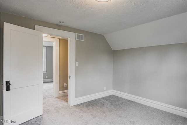 406 39th St, Vienna, WV 26105 - bonus room featuring carpet, a textured ceiling, baseboards, and lofted ceiling