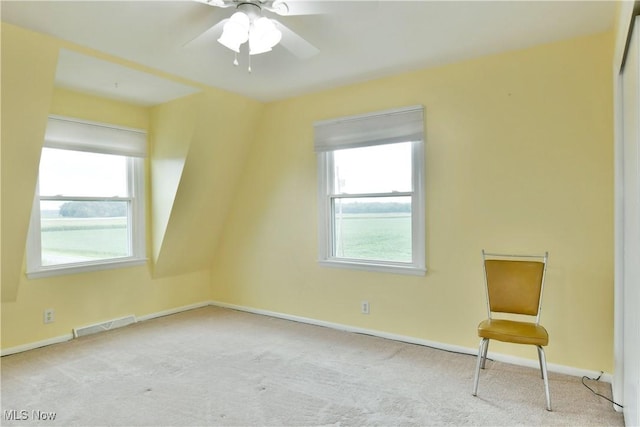 9960 Ridge Rdg, Farmdale, OH 44417 - empty room featuring carpet, a ceiling fan, and baseboards