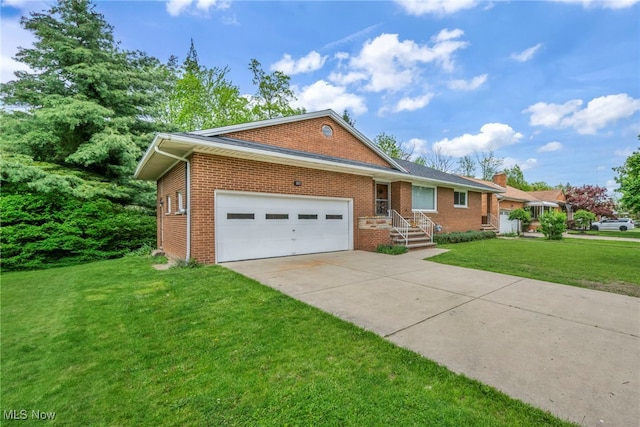 4422 Forest Hills Blvd, Parma, OH 44134 - view of front of property featuring brick siding, driveway, a garage, and a front lawn