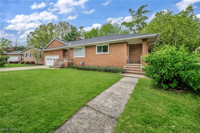 4422 Forest Hills Blvd, Parma, OH 44134 - view of front facade featuring driveway, brick siding, a front lawn, an attached garage, and roof with shingles