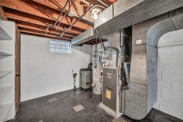 4422 Forest Hills Blvd, Parma, OH 44134 - utility room with gas water heater and heating unit