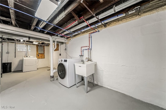 1303 W 115th St, Cleveland, OH 44102 - laundry room featuring independent washer and dryer and electric panel