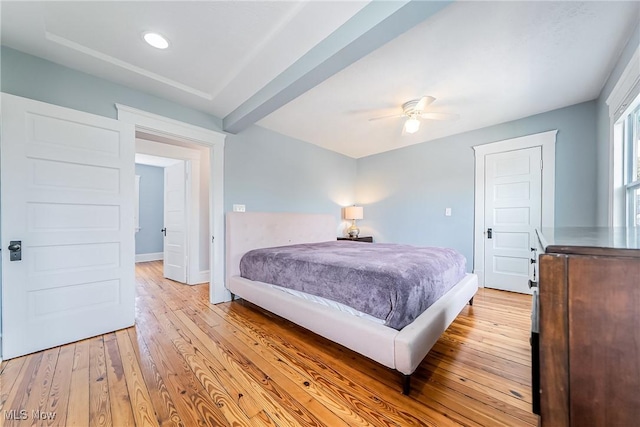 1303 W 115th St, Cleveland, OH 44102 - bedroom with light wood-style flooring and a ceiling fan