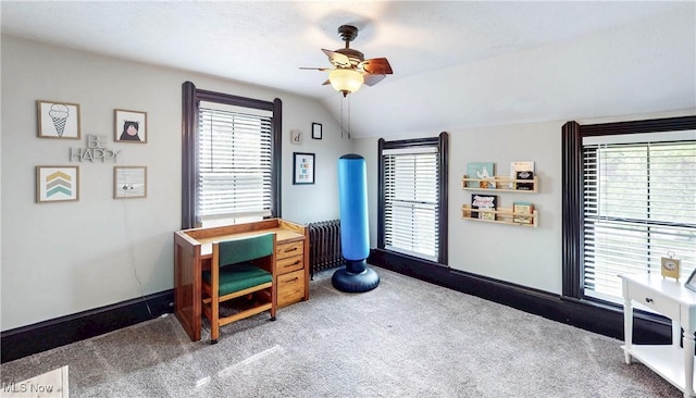 2963 Scranton Rd, Cleveland, OH 44113 - bedroom featuring carpet flooring, vaulted ceiling, multiple windows, and baseboards