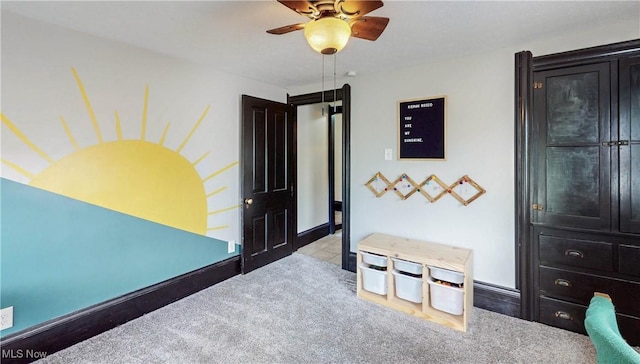 2963 Scranton Rd, Cleveland, OH 44113 - carpeted foyer featuring a ceiling fan and baseboards