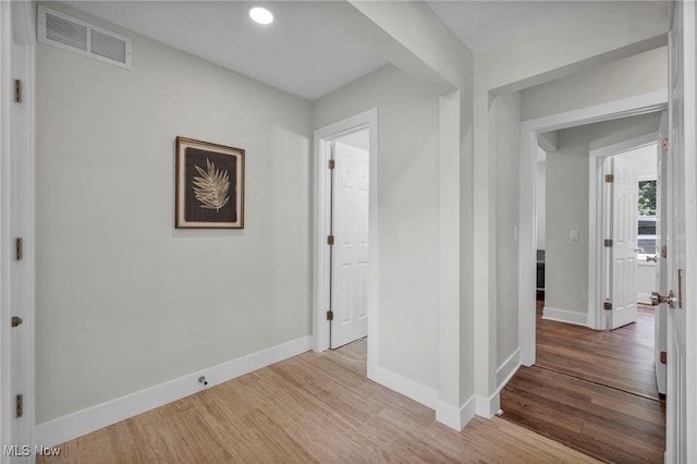 17617 Lomond Blvd, Shaker Heights, OH 44120 - hall featuring wood finished floors, baseboards, and recessed lighting