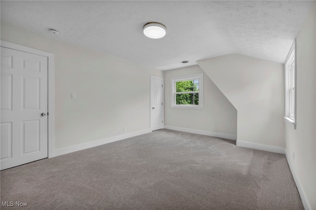 17617 Lomond Blvd, Shaker Heights, OH 44120 - additional living space featuring carpet flooring, lofted ceiling, baseboards, and a textured ceiling