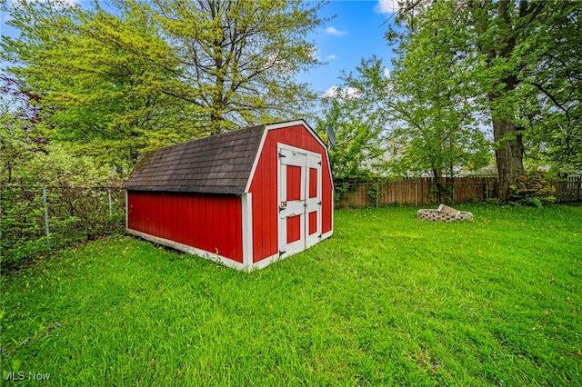 view of shed