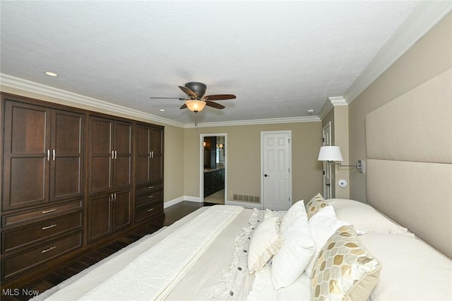 1152 Terraho Dr, Salem, OH 44460 - bedroom featuring crown molding, ceiling fan, baseboards, and recessed lighting