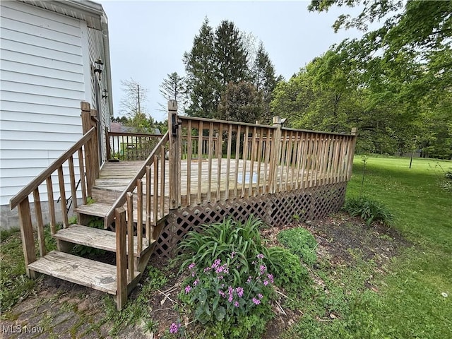 deck with a yard