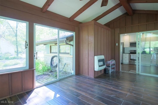 31 Garden Park Dr, Chagrin Falls, OH 44022 - unfurnished sunroom featuring heating unit and ceiling fan
