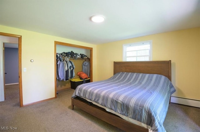 31 Garden Park Dr, Chagrin Falls, OH 44022 - bedroom with carpet floors, a closet, baseboard heating, and baseboards