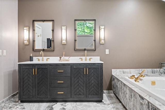540 Bent Creek Oval, Aurora, OH 44202 - full bath featuring baseboards, a garden tub, and double vanity