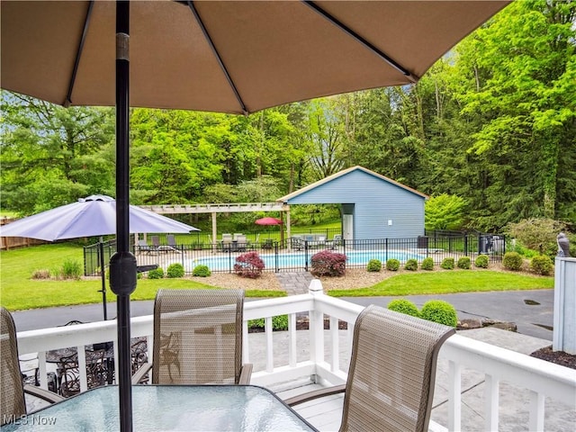 wooden deck featuring fence