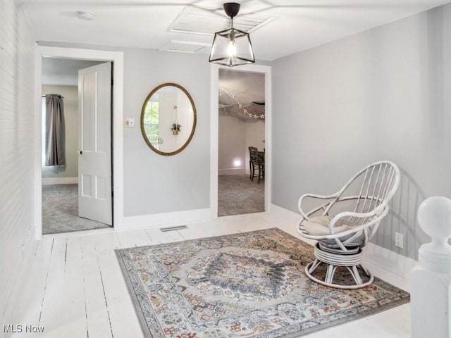 living area with baseboards