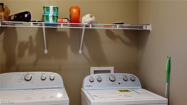 416 Elm St Unit B, Belpre, OH 45714 - laundry room with washing machine and clothes dryer