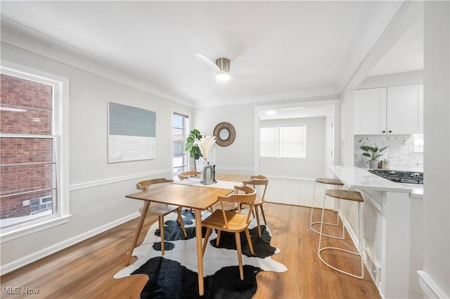2400 Saybrook Rd, University Heights, OH 44118 - dining space with light wood-style flooring and baseboards