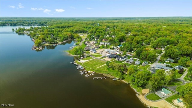 17469 Laurel Ave, Lake Milton, OH 44429 - aerial overview of property's location featuring a heavily wooded area and a large body of water