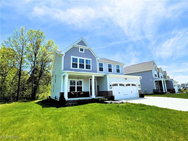 1810 Muirfield Ln, Painesville, OH 44077 - view of front facade featuring a porch, driveway, and a front lawn
