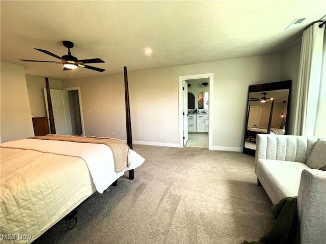 1810 Muirfield Ln, Painesville, OH 44077 - carpeted bedroom featuring baseboards, connected bathroom, ceiling fan, and recessed lighting