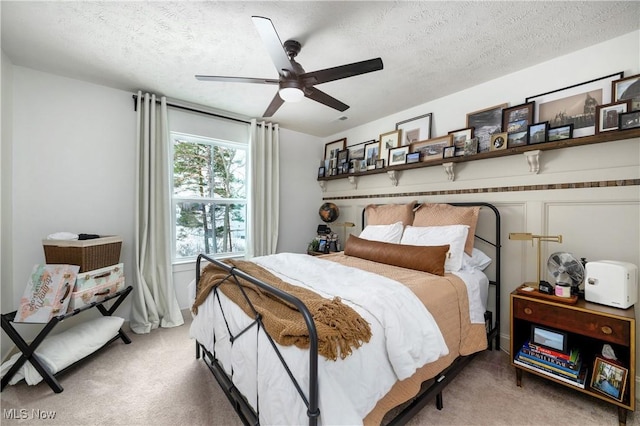 1810 Muirfield Ln, Painesville, OH 44077 - bedroom with carpet flooring, a textured ceiling, and ceiling fan