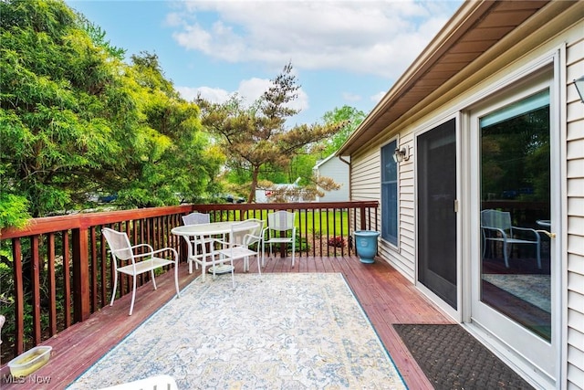 17466 Idylwild Ave, Lake Milton, OH 44429 - wooden deck featuring outdoor dining area