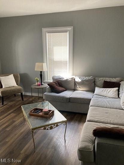 566 N Walnut St, Wooster, OH 44691 - living room featuring wood finished floors and baseboards
