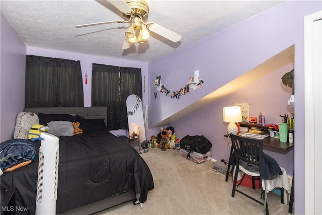 80 Landings Way, Avon Lake, OH 44012 - carpeted bedroom featuring ceiling fan and a textured ceiling